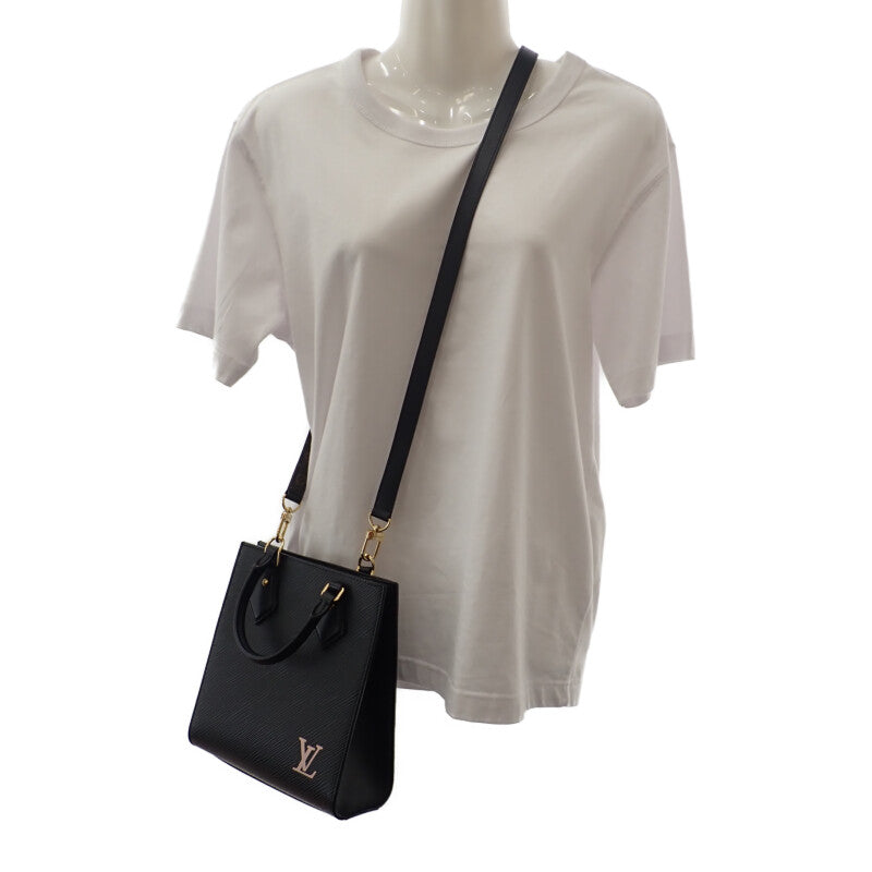 路易威登 LOUIS VUITTON Sac Plat BB 舊款 M58660 Epi 2WAY包 黑色 金色金屬配件 女士【中古】【A級】