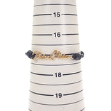 ミュウミュウ MIUMIU ロゴ レザー 5IB4012F33 ブレスレット メタル レザー ナッパレザー ゴールド ブラック レディース【中古】【Aランク】