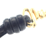 ミュウミュウ MIUMIU ロゴ レザー 5IB4012F33 ブレスレット メタル レザー ナッパレザー ゴールド ブラック レディース【中古】【Aランク】