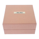 ミュウミュウ MIUMIU ロゴ レザー 5IB4012F33 ブレスレット メタル レザー ナッパレザー ゴールド ブラック レディース【中古】【Aランク】