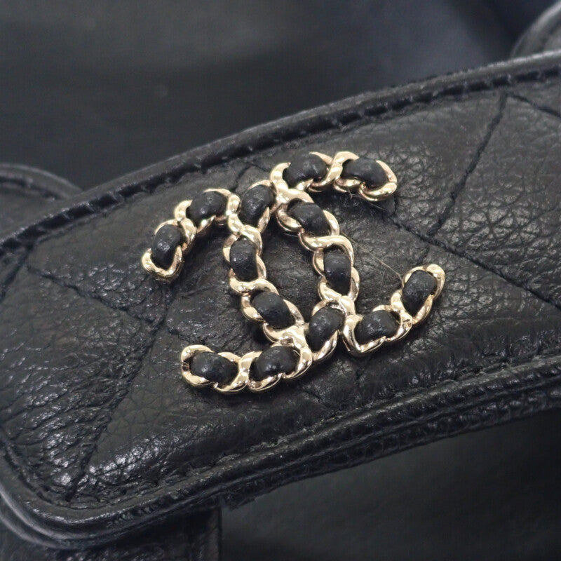 香奈兒 CHANEL 鞋墊涼鞋 G35927 X56140 94305 涼鞋 粒面小牛皮 魚子醬皮 黑色 女款【中古】【A級】