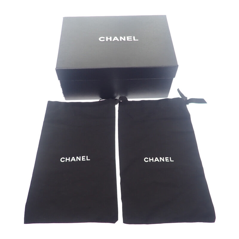 香奈兒 CHANEL 鞋墊涼鞋 G35927 X56140 94305 涼鞋 粒面小牛皮 魚子醬皮 黑色 女款【中古】【A級】