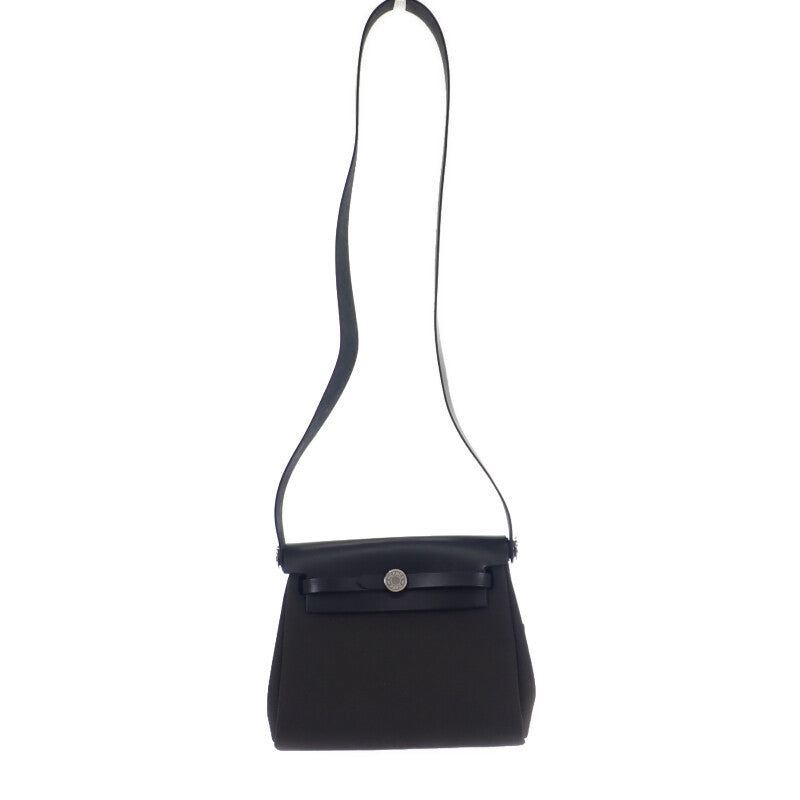 エルメス HERMES エールバッグジップミニ ショルダーバッグ ヴァッシュハンター トワルミリタリー ダークブロンズ シルバー金具 レディース【中古】【Aランク】