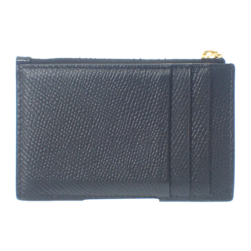 セリーヌ CELINE カードホルダー トリオンフ チャーム 10M083FVO.38NO カードケース カーフ ブラック ゴールド金具 レディース【中古】【Aランク】