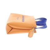 ルイヴィトン LOUIS VUITTON LV ミニショッパー キーホルダー M02699 バッグチャーム レザー オレンジ ネイビー レディース メンズ【中古】【ABランク】