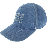 ミュウミュウ MIUMIU デニムベースボールキャップ 5HC179_2CL4 キャップ コットン ネイビー レディース ユニセックス【中古】【ABランク】