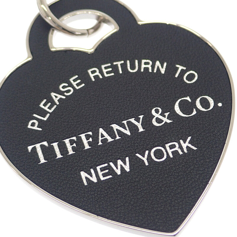ティファニー TIFFANY&Co. レザー インレイド ハート タグ キーリング 73911974 キーホルダー メタル シルバー レディース【中古】【Aランク】