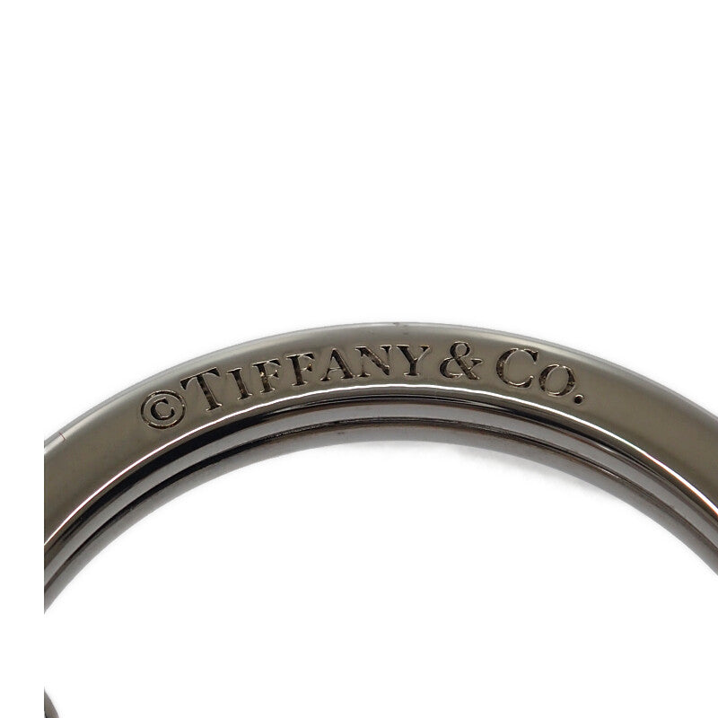 TIFFANY&Co. 蒂芙尼 皮革鑲嵌心形吊牌鑰匙圈 73911974 鑰匙扣 金屬 銀色 女士【二手】【A級】