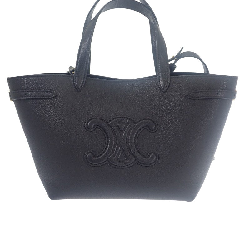 セリーヌ CELINE ミニカバ アナイス キュイル トリオンフ 118613ENY.38NO 2WAYバッグ レザー ブラック ゴールド金具 レディース【中古】【Aランク】