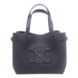 セリーヌ CELINE ミニカバ アナイス キュイル トリオンフ 118613ENY.38NO 2WAYバッグ レザー ブラック ゴールド金具 レディース【中古】【Aランク】