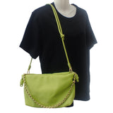 【商談中/対象者以外注文不可】ロエベ LOEWE フラメンコパース メローナパラム A411FCRX75 ショルダーバッグ 3WAYバッグ ラムスキン グリーン ゴールド金具 レディース【中古】【Aランク】