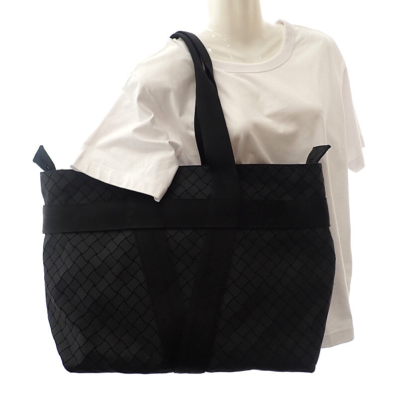 Bottega Veneta 寶緹嘉 Scorpiato 651681 托特包 橡膠 尼龍 編織皮革 黑色 銀色五金 男士 女士【二手】【AB級】