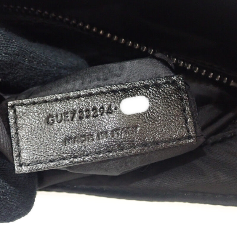 SAINT LAURENT 聖羅蘭 LE 5A7 斜背包 733294 FABI1 尼龍黑色肩背包 女款 男款【二手】【A級品】