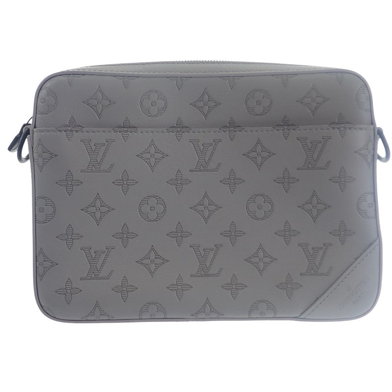 ルイヴィトン LOUIS VUITTON デュオ メッセンジャー M46104 ショルダーバッグ カーフ モノグラム・シャドウ グレー メンズ【中古】【Aランク】