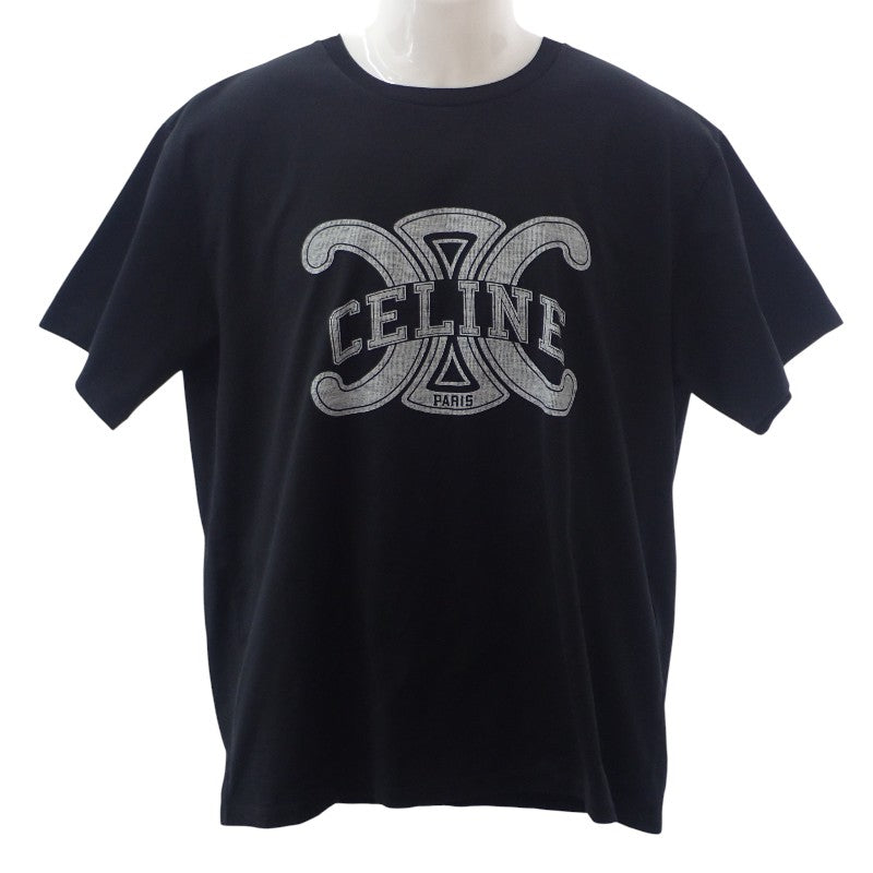 セリーヌ CELINE ルーズ M RX0BO671Q.38AW 半袖Tシャツ コットン ブラック メンズ【中古】【ABランク】