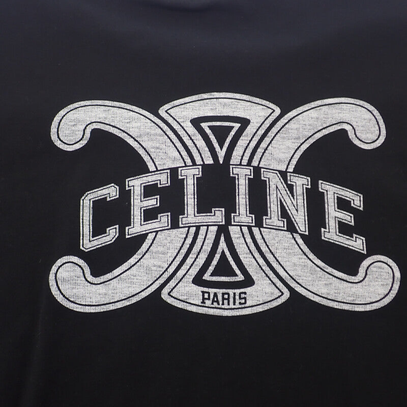 セリーヌ CELINE ルーズ M RX0BO671Q.38AW 半袖Tシャツ コットン ブラック メンズ【中古】【ABランク】