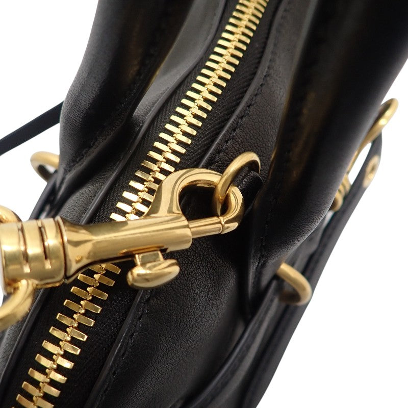 ミュウミュウ MIUMIU アバンチュールトップハンドル 5BB168_2BBL_F0002 2WAYバッグ ラムスキン ブラック ゴールド金具 レディース【中古】【Aランク】