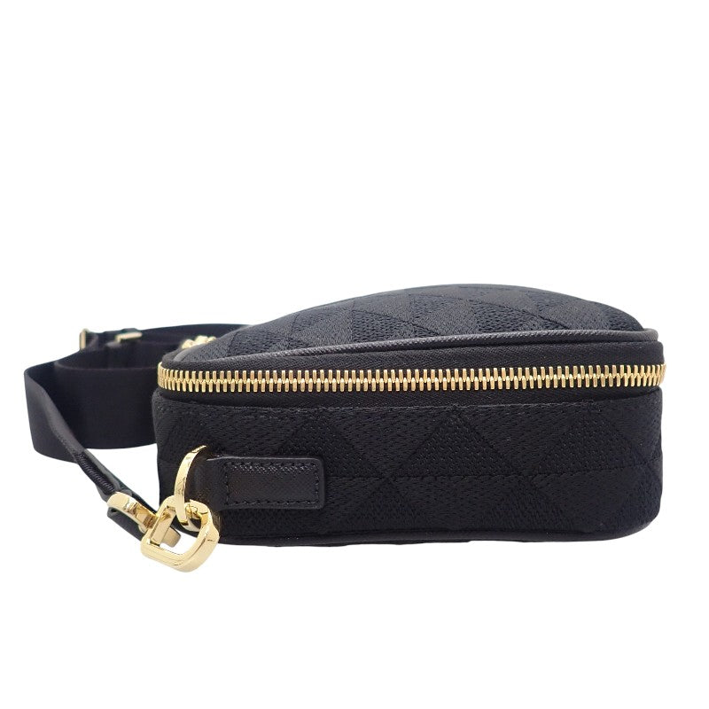 PRADA 普拉達 刺繡織物 2VH069 肩背包 聚酯纖維 Saffiano 黑色 金色五金 中性款【中古】【A級品】