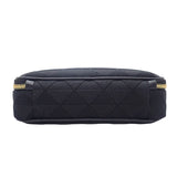 プラダ PRADA エンブロダイリー ファブリック 2VH069 ショルダーバッグ ポリエステル サフィアーノ ブラック ゴールド金具 メンズ レディース【中古】【Aランク】