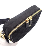 プラダ PRADA エンブロダイリー ファブリック 2VH069 ショルダーバッグ ポリエステル サフィアーノ ブラック ゴールド金具 メンズ レディース【中古】【Aランク】