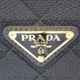 プラダ PRADA エンブロダイリー ファブリック 2VH069 ショルダーバッグ ポリエステル サフィアーノ ブラック ゴールド金具 メンズ レディース【中古】【Aランク】