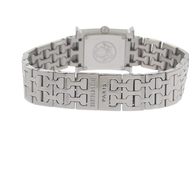 HERMES H Watch Mini Guilloche HH1.110 Wristwatch Stainless Steel Silver Quartz Silver Dial Ladies【Used】【AB rank】