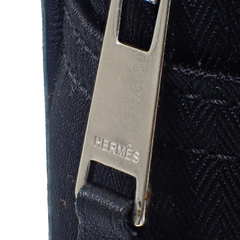 エルメス HERMES アカプルコ サック アド バックパック リュック・デイパック レザー トワルシェブロン ブラック メンズ【中古】【ABランク】