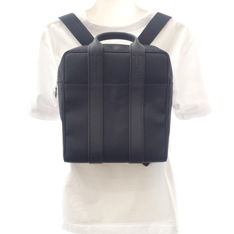 エルメス HERMES アカプルコ サック アド バックパック リュック・デイパック レザー トワルシェブロン ブラック メンズ【中古】【ABランク】