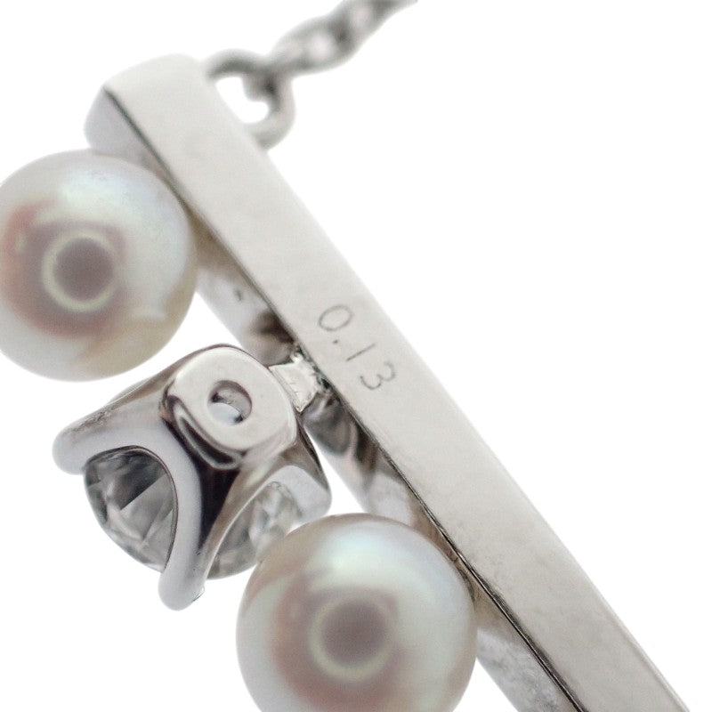タサキ TASAKI プチ バランス ダイヤモンド ソロ P-16743-3-18KWG ネックレス K18ホワイトゴールド アコヤ真珠 ダイヤモンド レディース【中古】【Aランク】