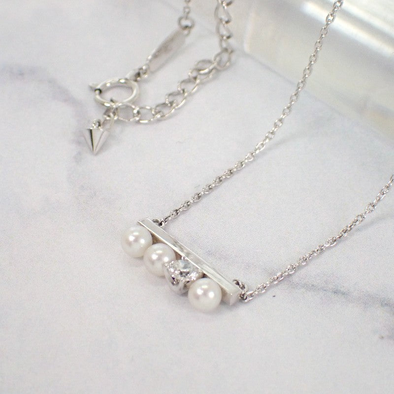 タサキ TASAKI プチ バランス ダイヤモンド ソロ P-16743-3-18KWG ネックレス K18ホワイトゴールド アコヤ真珠 ダイヤモンド レディース【中古】【Aランク】