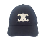 セリーヌ CELINE トリオンフ ベースボールキャップ M 2AUT6969P.38NO キャップ コットン ブラック ゴールド金具 レディース ユニセックス【中古】【ABランク】