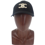 セリーヌ CELINE トリオンフ ベースボールキャップ M 2AUT6969P.38NO キャップ コットン ブラック ゴールド金具 レディース ユニセックス【中古】【ABランク】