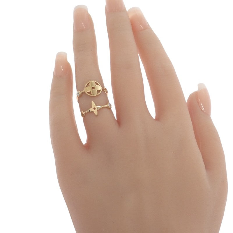 ルイヴィトン LOUIS VUITTON バーグモノグラムスキン 2P 10号 Q9A72 リング K18イエローゴールド ダイヤモンド レディース【中古】【Aランク】