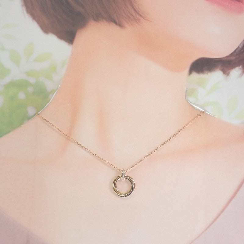 カルティエ CARTIER トリニティ ダイヤモンド B7058700 ネックレス K18イエローゴールド K18ピンクゴールド K18ホワイトゴールド レディース【中古】【Aランク】