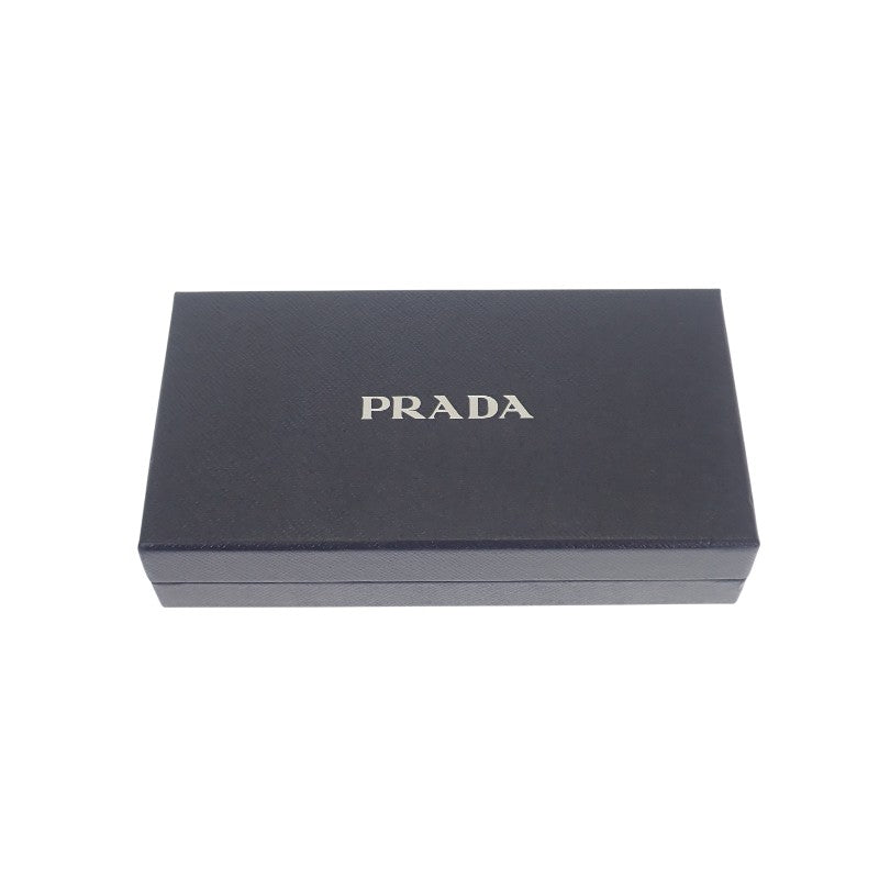 PRADA 普拉達 拉鍊長夾 2ML317_QHH_F0466 Saffiano 皮革 綠色 銀色金屬 男士 女士 皆適用 【中古】【AB級品】