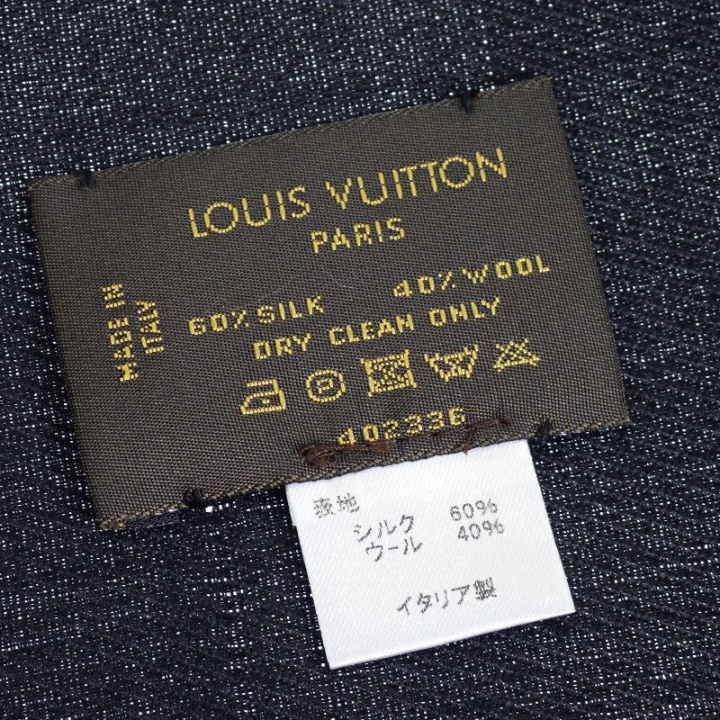 【商談中/対象者以外注文不可】ルイヴィトン LOUIS VUITTON ショール モノグラム 402336 ストール ウール シルク ブラック レディース メンズ【中古】【ABランク】