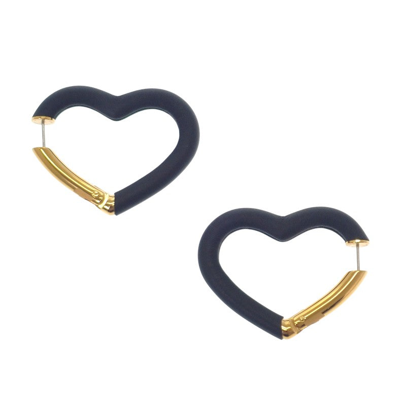 エルメス HERMES オー・クール・デュ・フォーブル H500243FC89 ピアス ヴォースイフト ブラック ゴールド金具 レディース【中古】【Aランク】