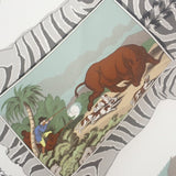 エルメス HERMES カレ70 LA CHASSE EN AFRIQUE スカーフ シルク ホワイト レディース【中古】【Aランク】