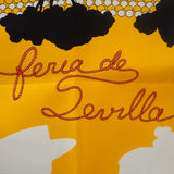エルメス HERMES カレ90 feria de sevilla セビリアの休日 スカーフ シルク ブラック イエロー レディース【中古】【Aランク】