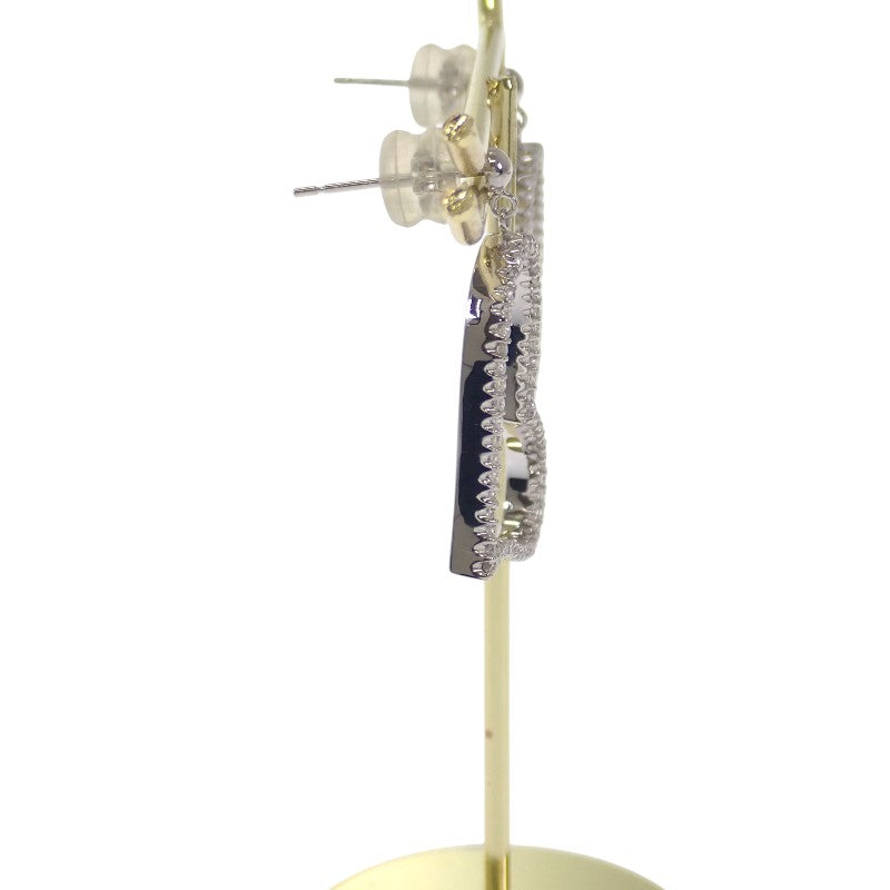 デザインジュエリー ハート ピアス K18ホワイトゴールド K14ホワイトゴールド ダイヤモンド レディース【中古】【Aランク】