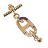 エルメス HERMES シュル メール PM ピアス メタル ブラウン ゴールド金具 レディース【中古】【Aランク】