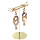 エルメス HERMES シュル メール PM ピアス メタル ブラウン ゴールド金具 レディース【中古】【Aランク】