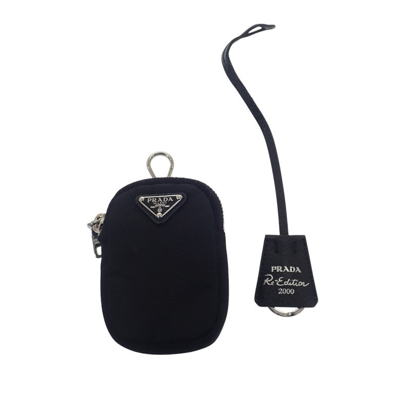 プラダ PRADA Re-Edition 2000 Re-Nylon 1BH046 ショルダーバッグ ナイロン レザー ブラック NERO シルバー金具 レディース【中古】【ABランク】