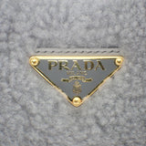 プラダ PRADA Re-Edition シアリング ミニ 1BC204 2EC9 F0591 ショルダーバッグ 3WAYバッグ ファー グレー ゴールド金具 レディース【中古】【ABランク】