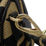 プラダ PRADA シンボル エンブロイダリー トップハンドル 1BB846 2WAYバッグ ポリエステル サフィアーノ ブラック ベージュ ゴールド金具 レディース【中古】【Aランク】