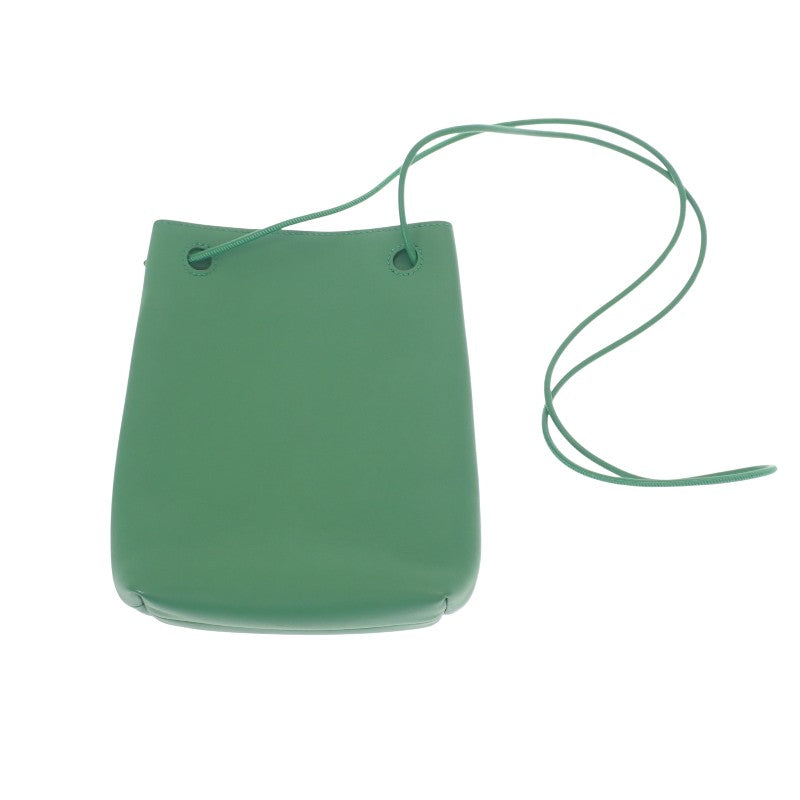 ロエベ LOEWE ペブルポーチ CANBSPPX01 ショルダーバッグ カーフ グリーン シルバー金具 レディース【中古】【Aランク】