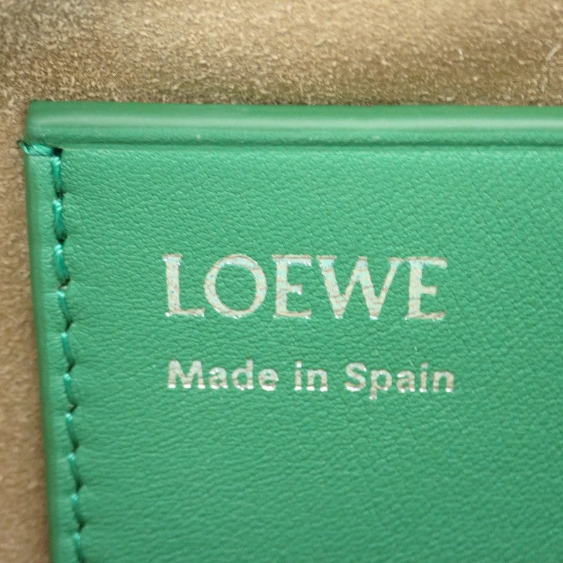 羅威 LOEWE Pebble Bag CANBSPPX01 肩背包 小牛皮 綠色 銀色金屬 女士【中古】【A級】