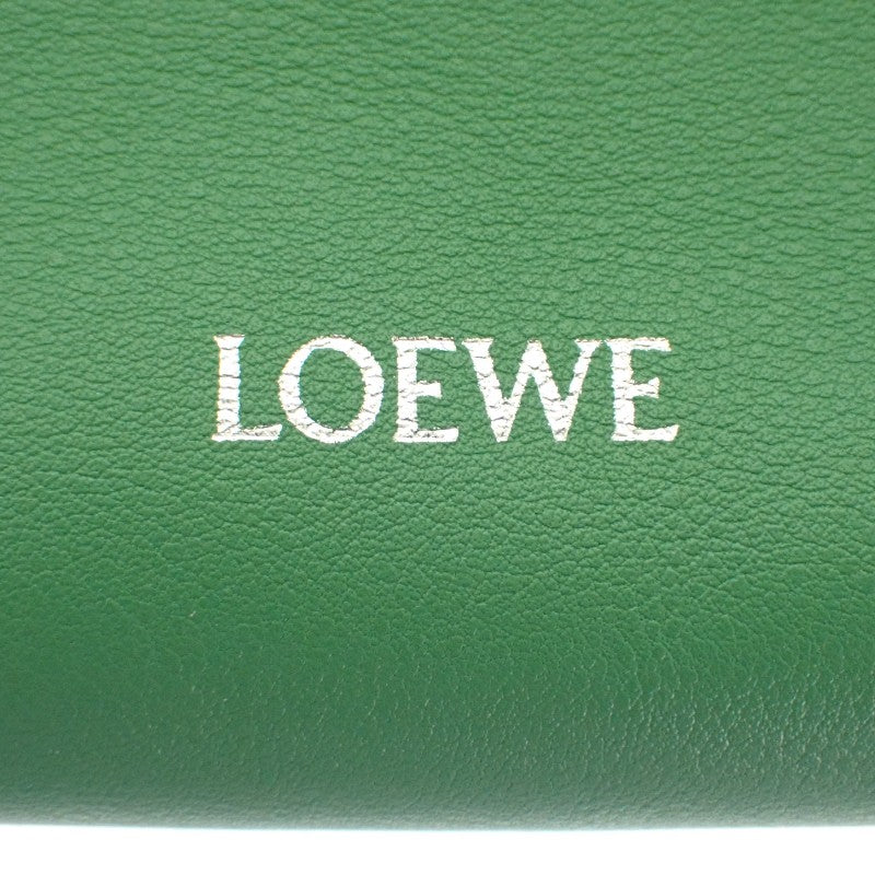 羅威 LOEWE Pebble Bag CANBSPPX01 肩背包 小牛皮 綠色 銀色金屬 女士【中古】【A級】