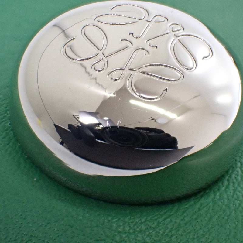 羅威 LOEWE Pebble Bag CANBSPPX01 肩背包 小牛皮 綠色 銀色金屬 女士【中古】【A級】