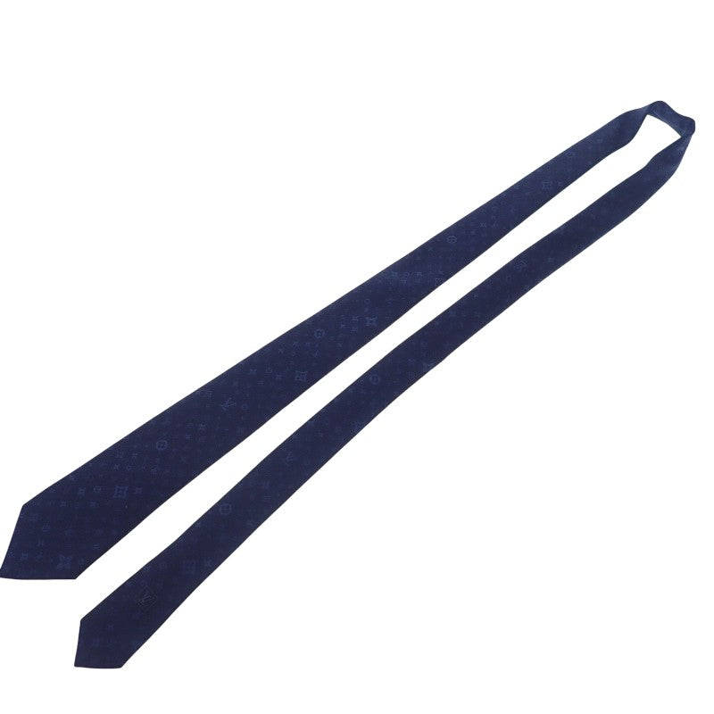 ルイヴィトン LOUIS VUITTON モノグラム スターズ M78022 モノグラム ネクタイ シルク ウール ネイビー メンズ【中古】【Aランク】